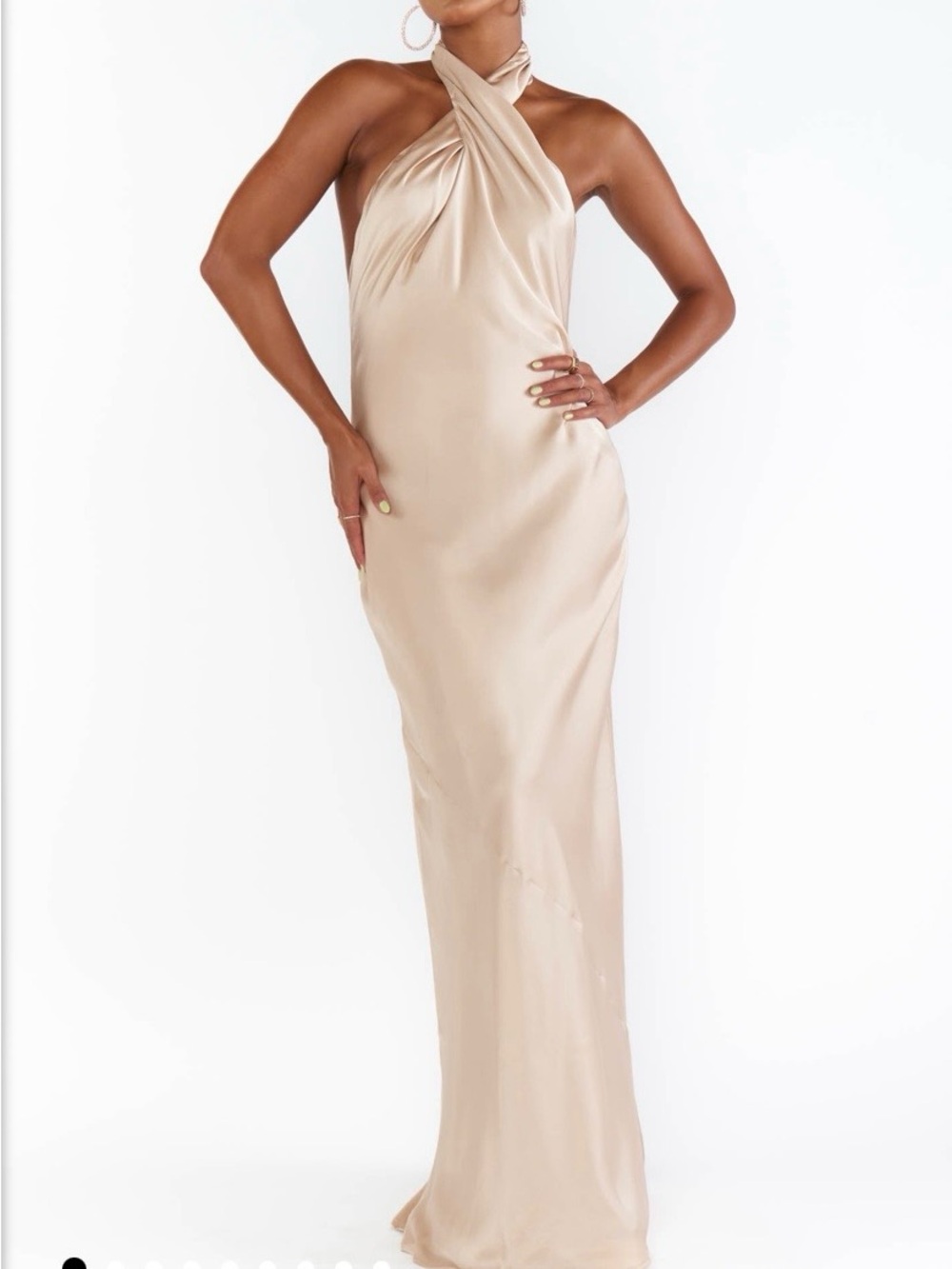 NWT Show Me Your Mumu Jasmine Halter Dress in Champagne